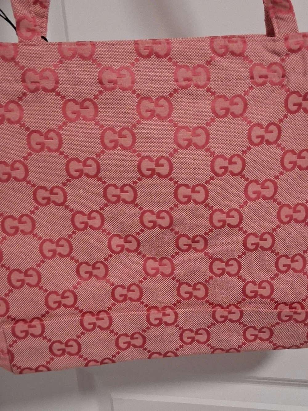 Embroidered  Tote Lined/ With Pink Charm - Picture 3 of 7